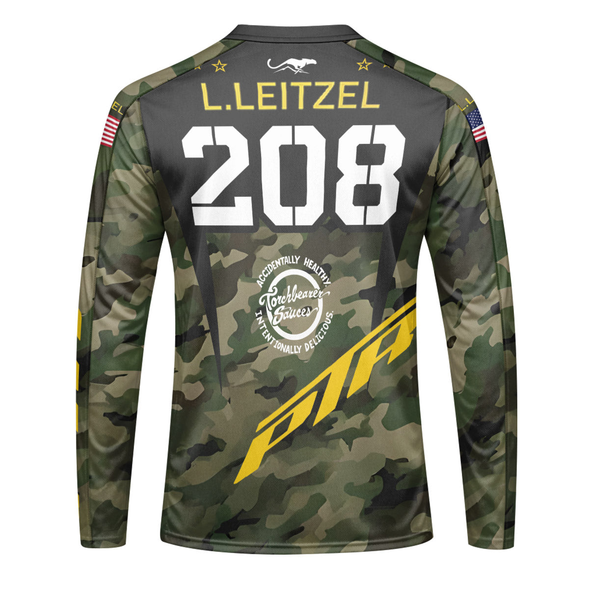 Logan Leitzel 208 Camo Youth Long Sleeve Motocross Jersey