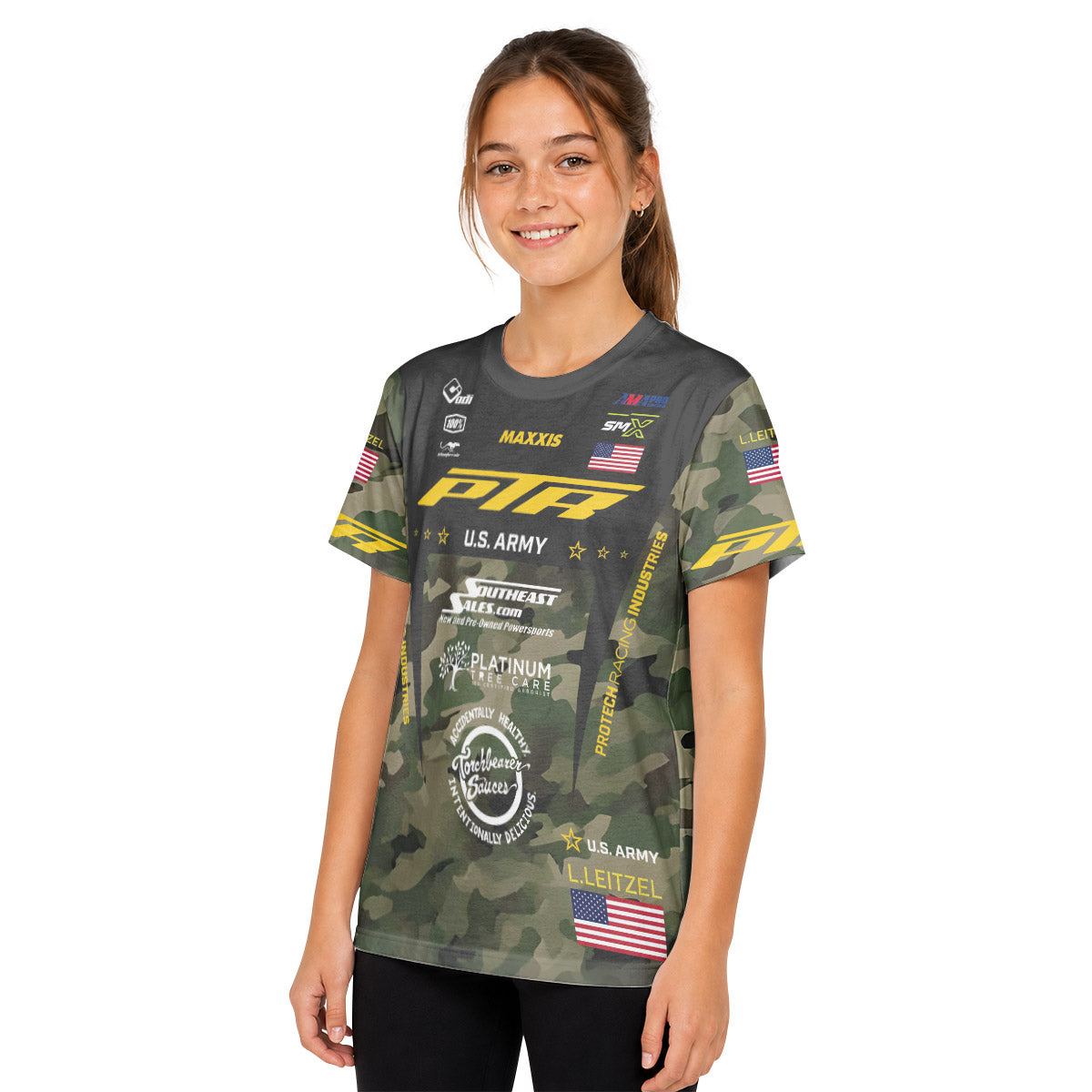 Logan Leitzel 208 Camo Youth Short Sleeve Motocross Jersey