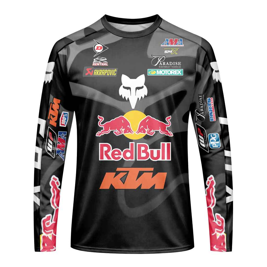 Max Vohland 34 KTM Black Wavy Abstract Long Sleeve Motocross Jersey