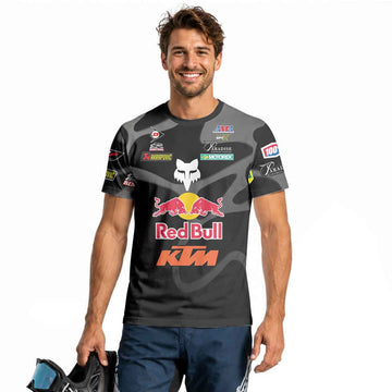 Max Vohland 34 KTM Black Wavy Abstract Short Sleeve Motocross Jersey