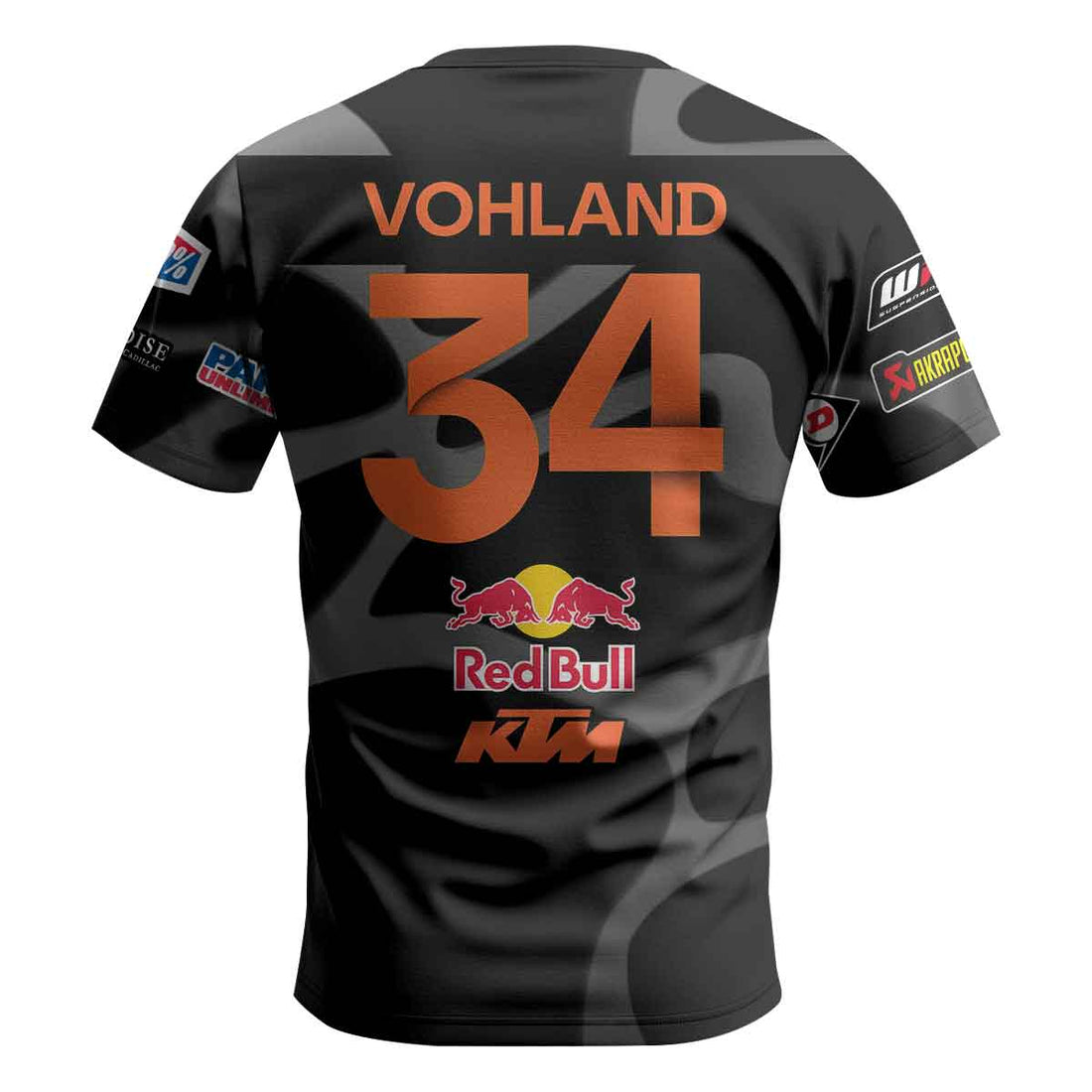 Max Vohland 34 KTM Black Wavy Abstract Short Sleeve Motocross Jersey