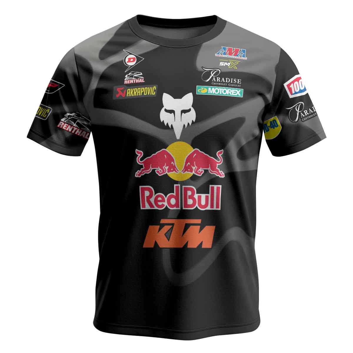 Max Vohland 34 KTM Black Wavy Abstract Short Sleeve Motocross Jersey