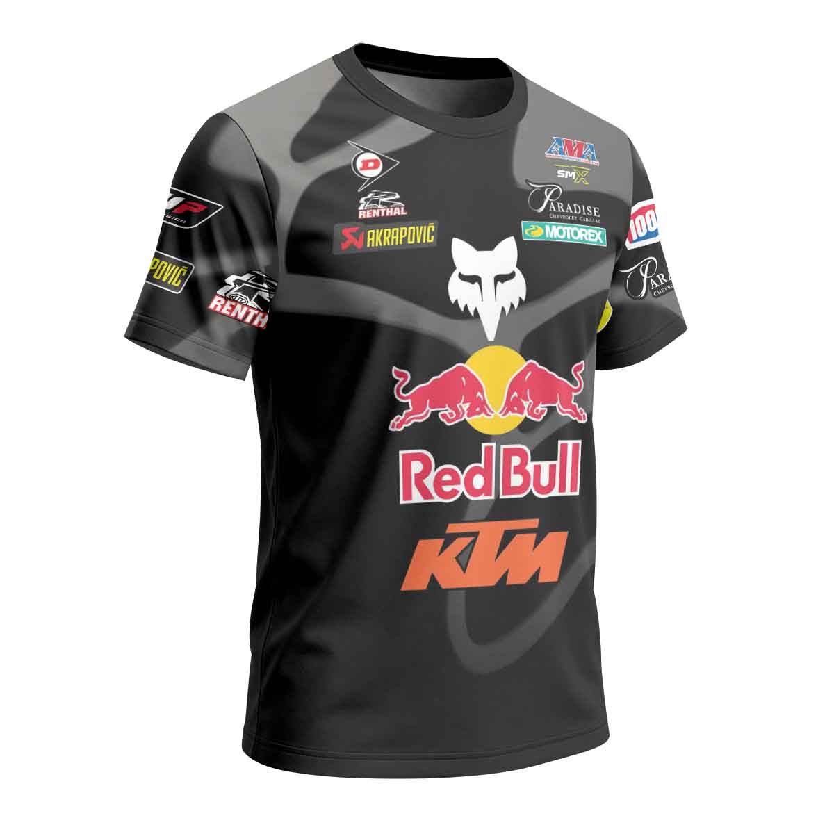 Max Vohland 34 KTM Black Wavy Abstract Short Sleeve Motocross Jersey