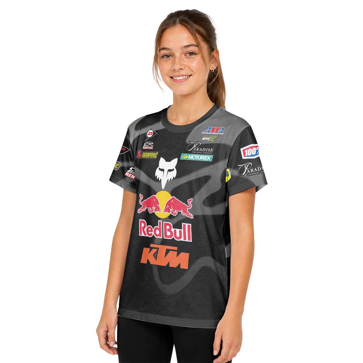 Max Vohland 34 KTM Black Wavy Abstract Youth Short Sleeve Motocross Jersey
