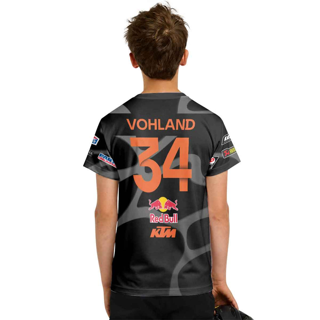 Max Vohland 34 KTM Black Wavy Abstract Youth Short Sleeve Motocross Jersey