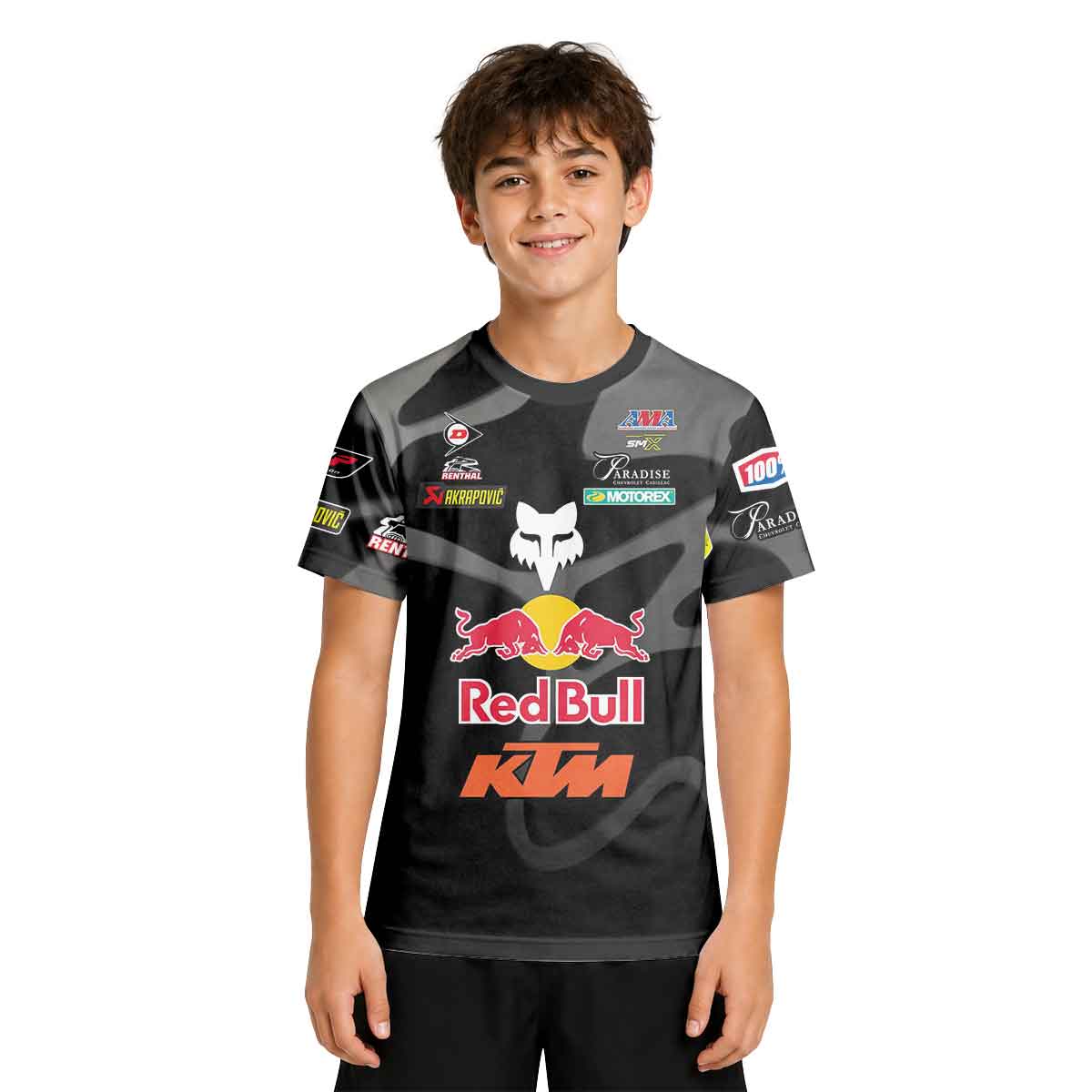 Max Vohland 34 KTM Black Wavy Abstract Youth Short Sleeve Motocross Jersey