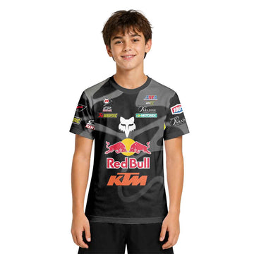 Max Vohland 34 KTM Black Wavy Abstract Youth Short Sleeve Motocross Jersey