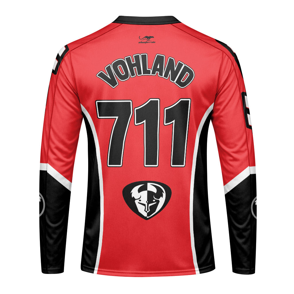 Maximus Vohland 711 Red White Long Sleeve Motocross Jersey