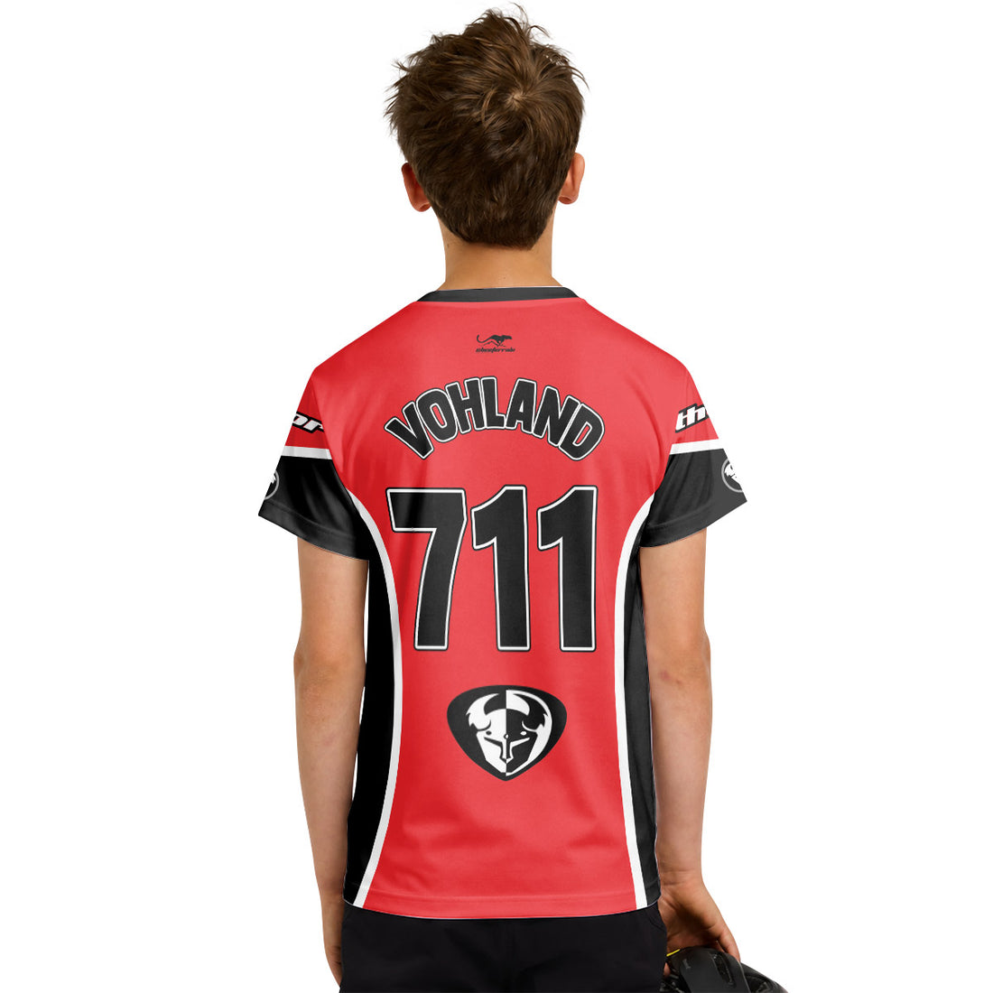 Maximus Vohland 711 Red White Youth Short Sleeve Motocross Jersey