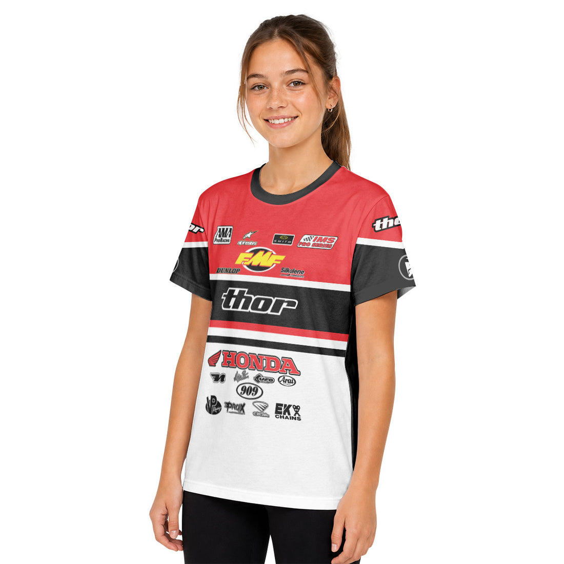 Maximus Vohland 711 Red White Youth Short Sleeve Motocross Jersey