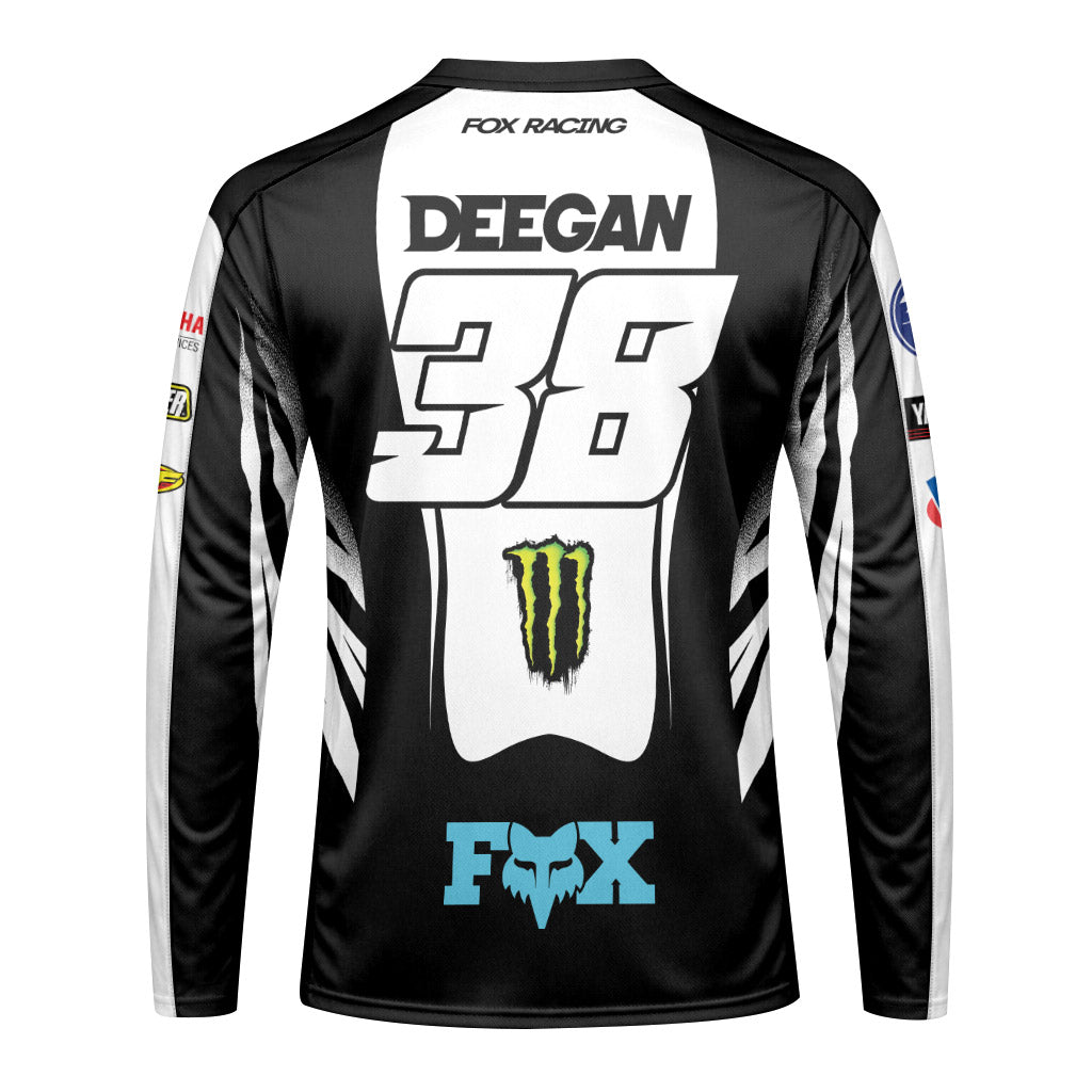 Monster Deegan 38 Progressive Black White Long Sleeve Motocross Jersey
