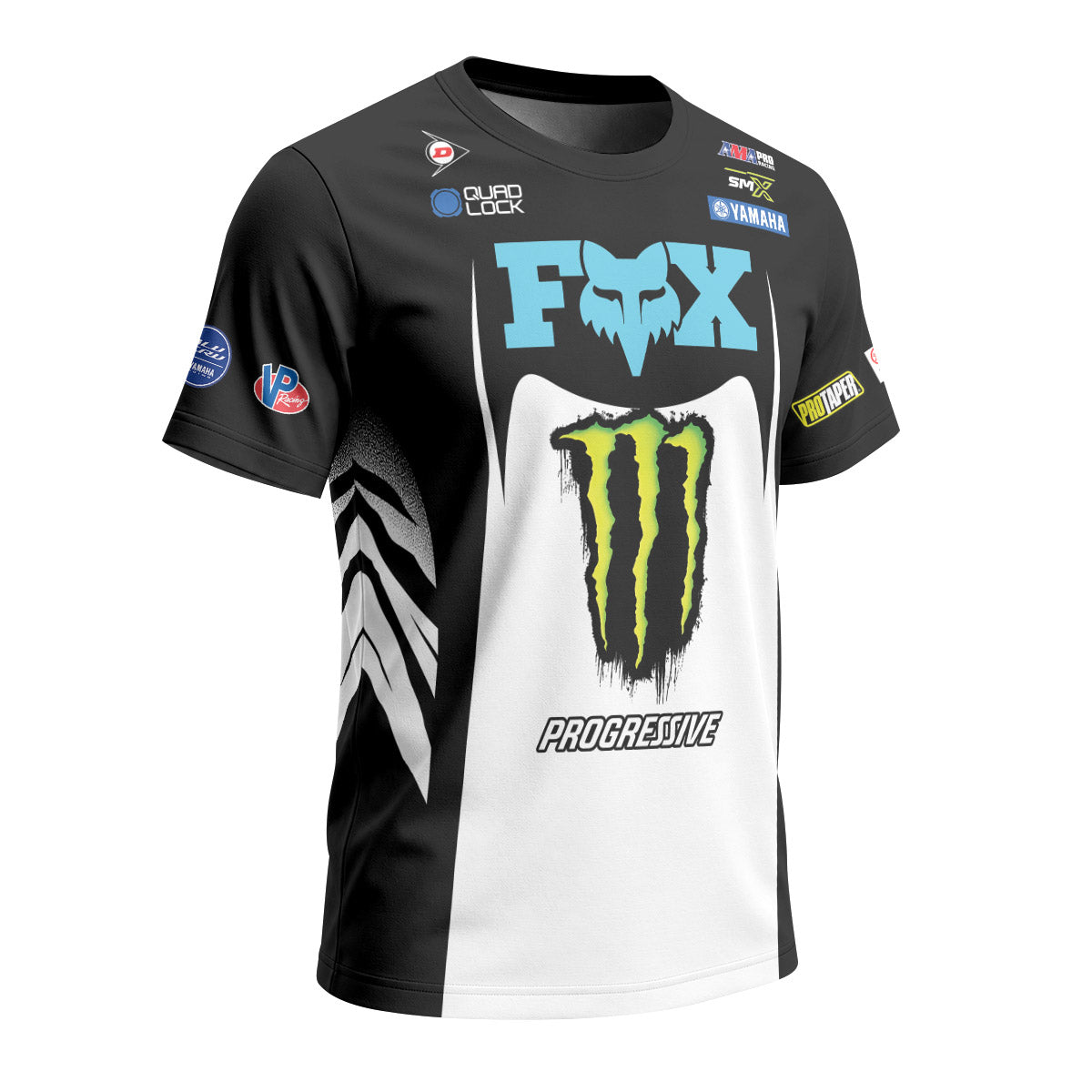 Monster Deegan 38 Progressive Black White Short Sleeve Motocross Jersey