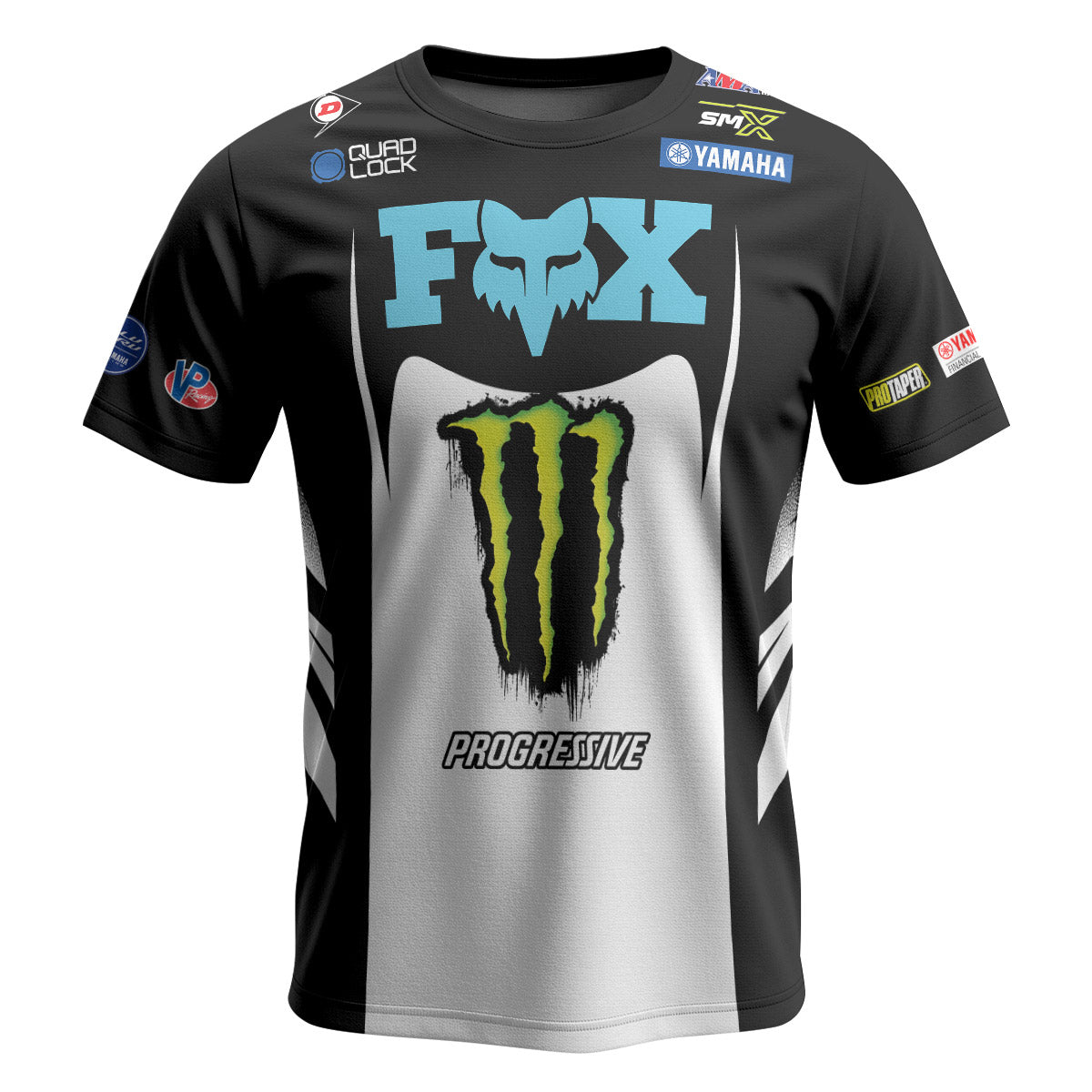 Monster Deegan 38 Progressive Black White Short Sleeve Motocross Jersey