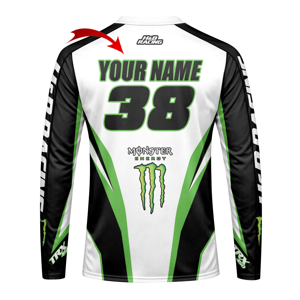 Personalized H&B Racing Monster Long Sleeve Motocross Jersey