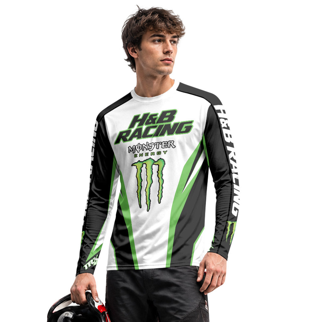 Personalized H&B Racing Monster Long Sleeve Motocross Jersey