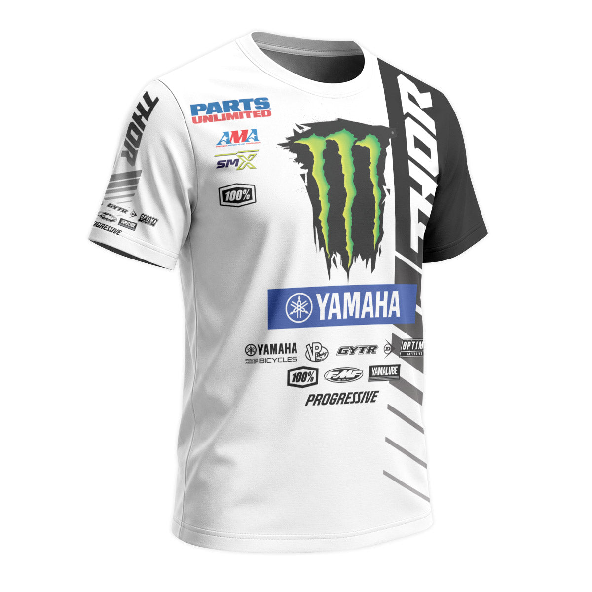 Personalized Monster 38 Black White Short Sleeve Motocross Jersey