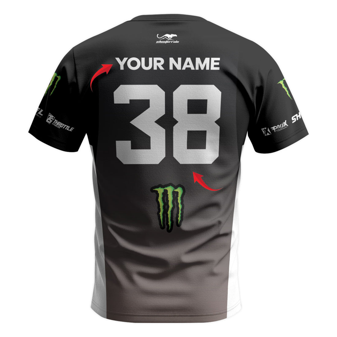 Personalized Monster Kawasaki Short Sleeve Motocross Jersey