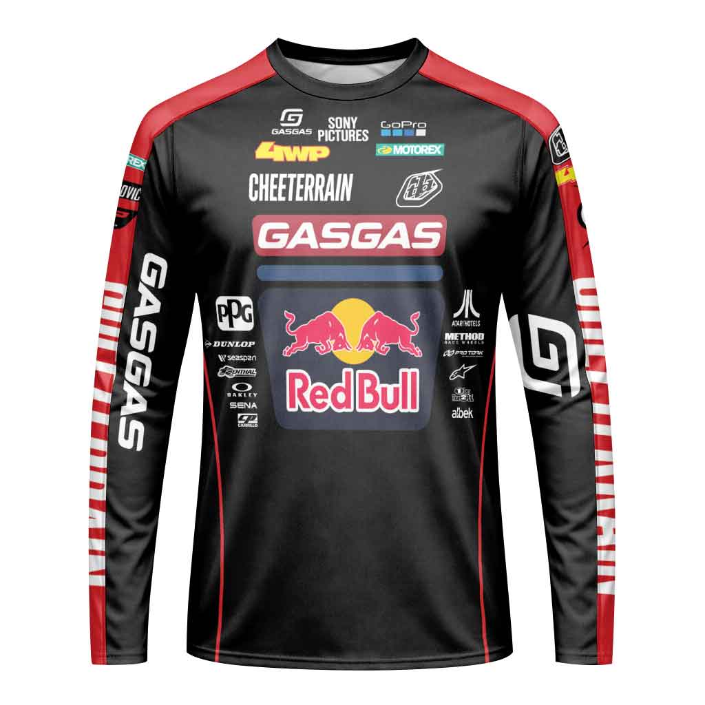 Pierce Brown 44 Red Bull Black Long Sleeve Motocross Jersey