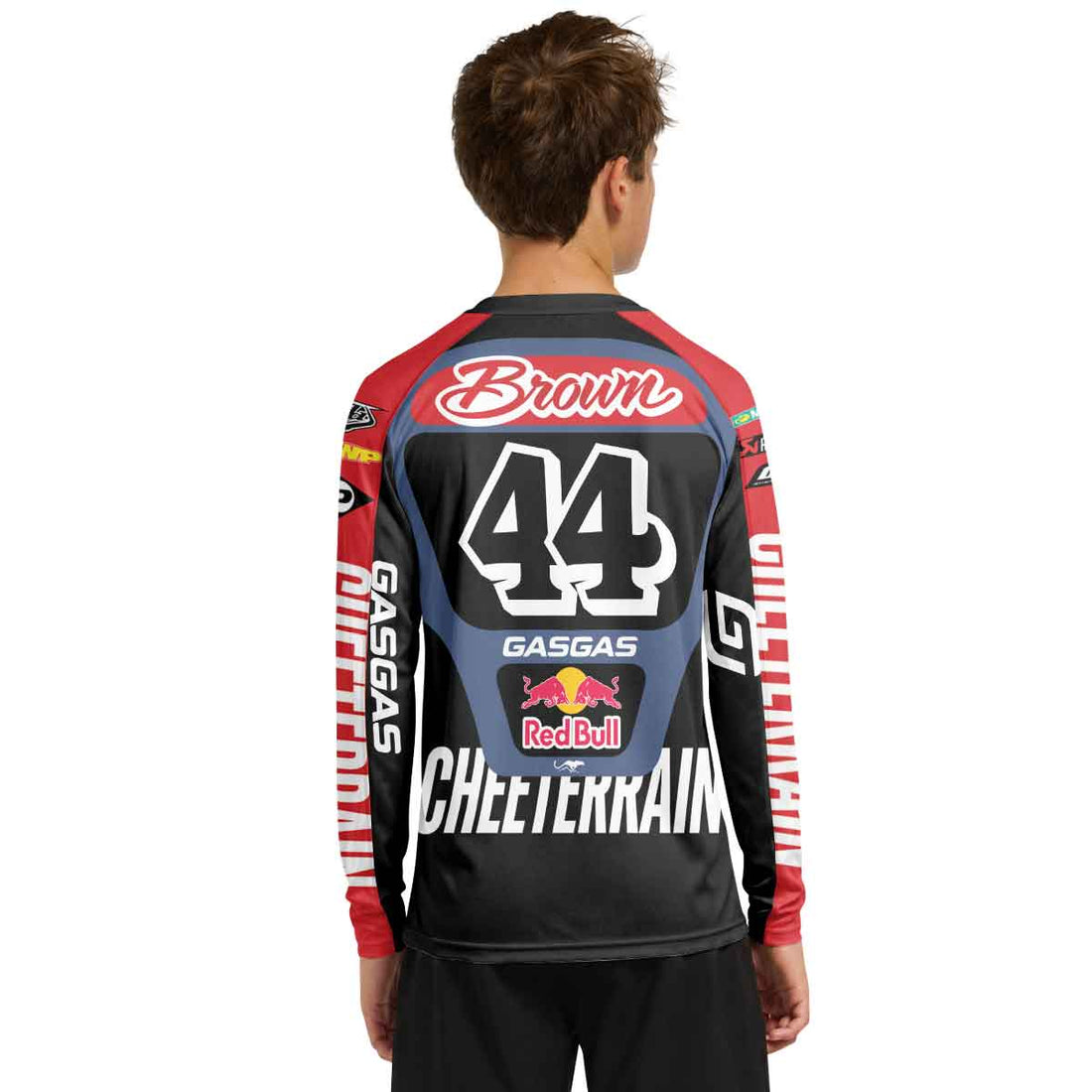 Pierce Brown 44 Red Bull Black Youth Long Sleeve Motocross Jersey