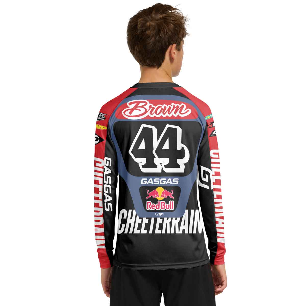 Pierce Brown 44 Red Bull Black Youth Long Sleeve Motocross Jersey