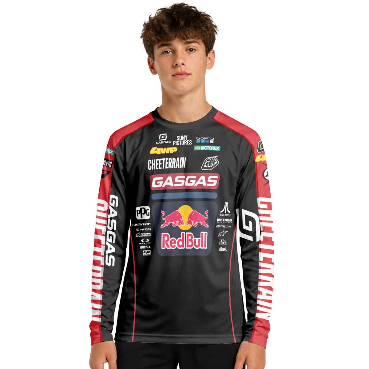Pierce Brown 44 Red Bull Black Youth Long Sleeve Motocross Jersey