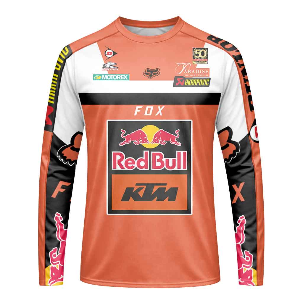 Ryan Dungey 5 Orange White Long Sleeve Motocross Jersey