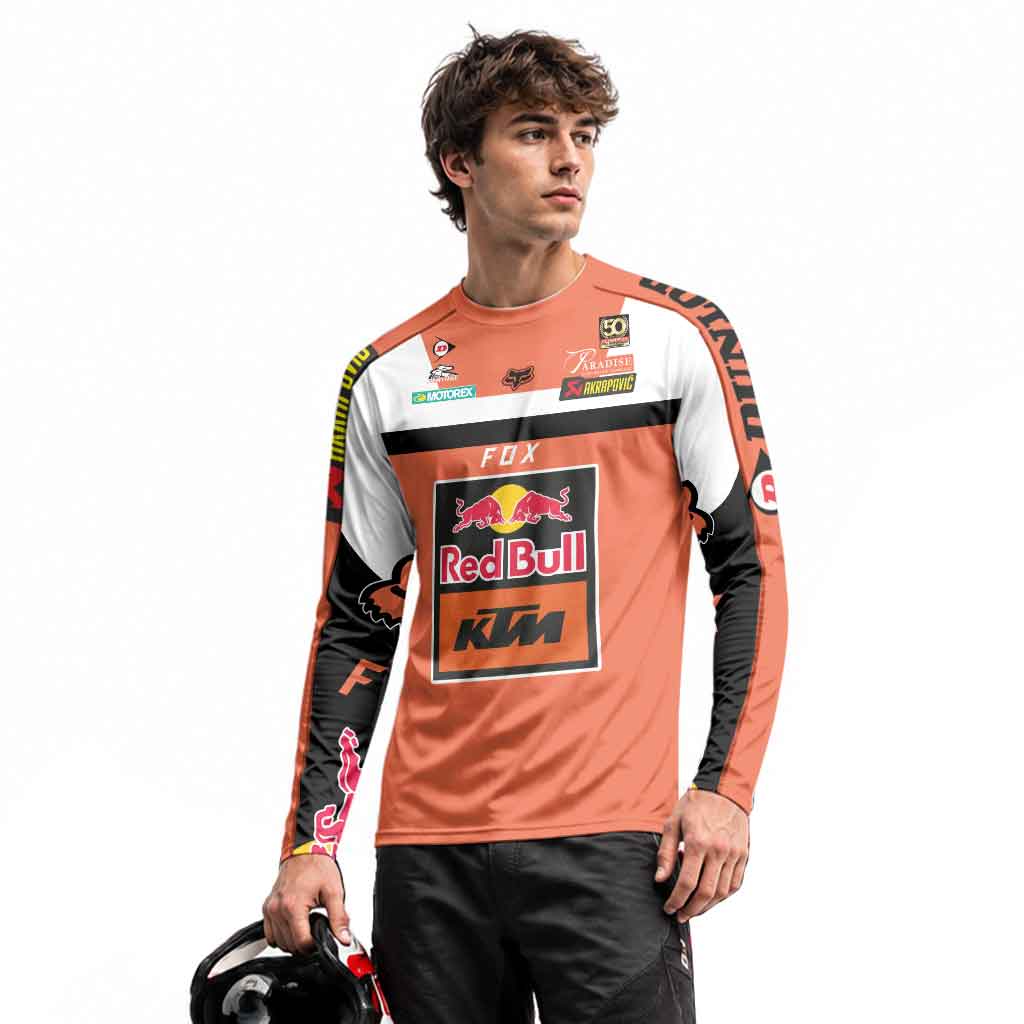 Ryan Dungey 5 Orange White Long Sleeve Motocross Jersey