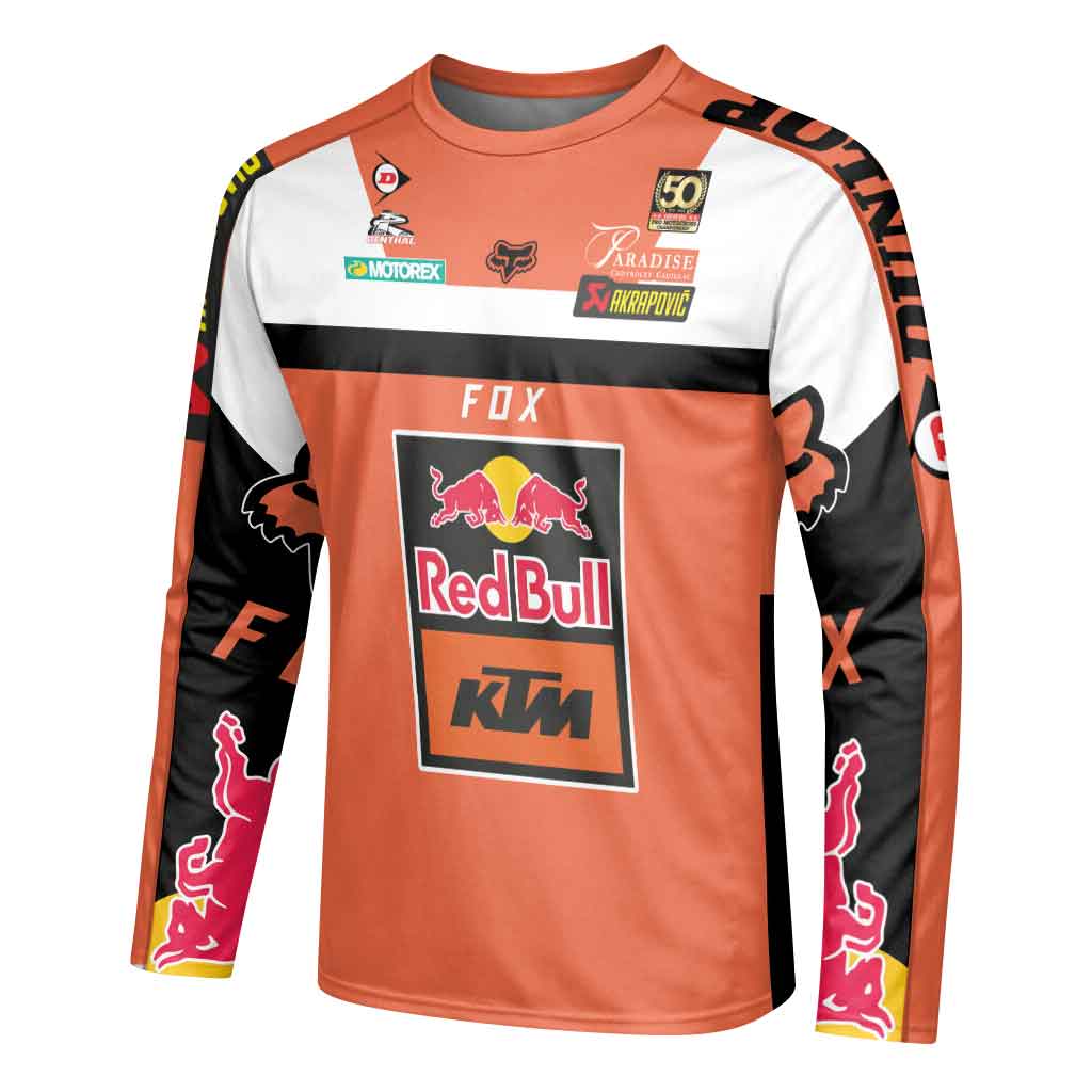 Ryan Dungey 5 Orange White Long Sleeve Motocross Jersey