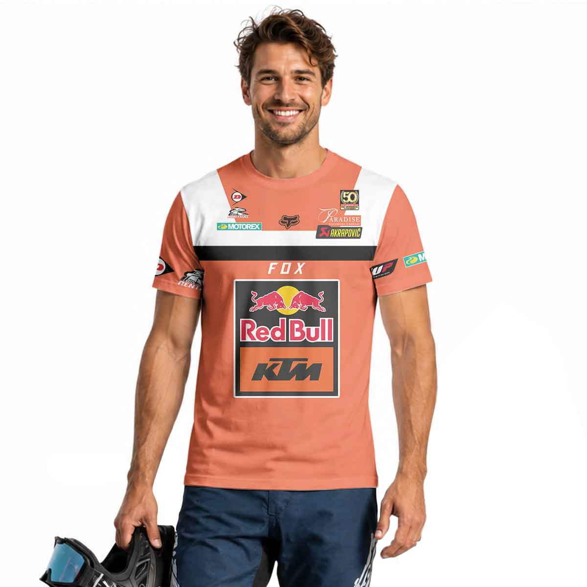 Ryan Dungey 5 Orange White Short Sleeve Motocross Jersey