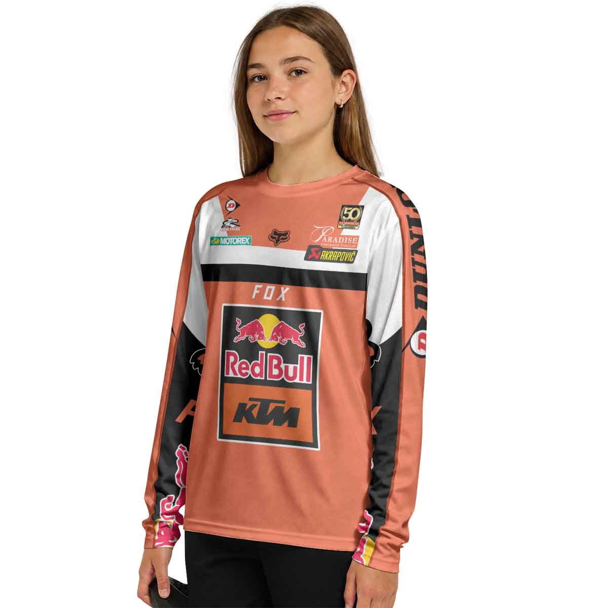 Ryan Dungey 5 Orange White Youth Long Sleeve Motocross Jersey