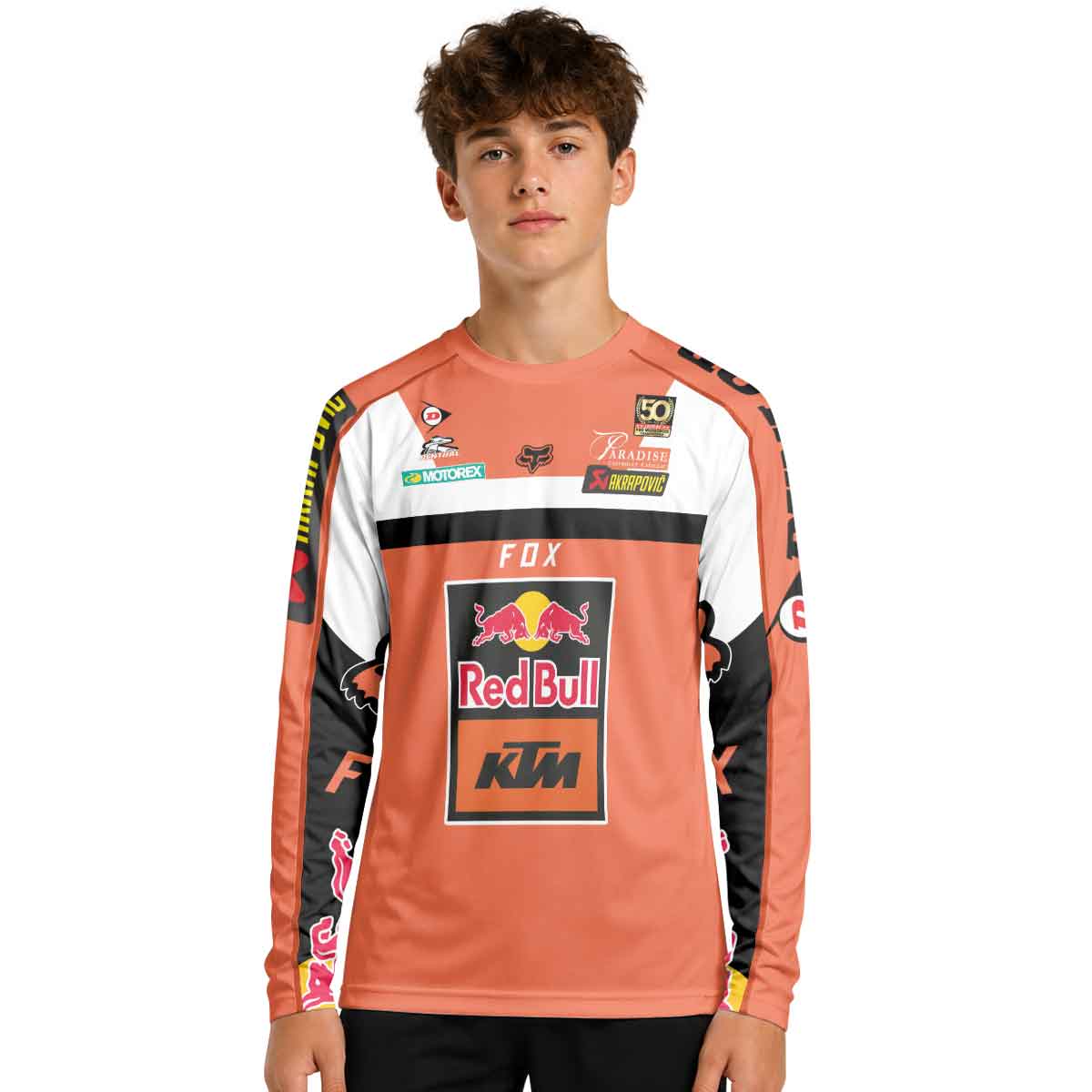 Ryan Dungey 5 Orange White Youth Long Sleeve Motocross Jersey