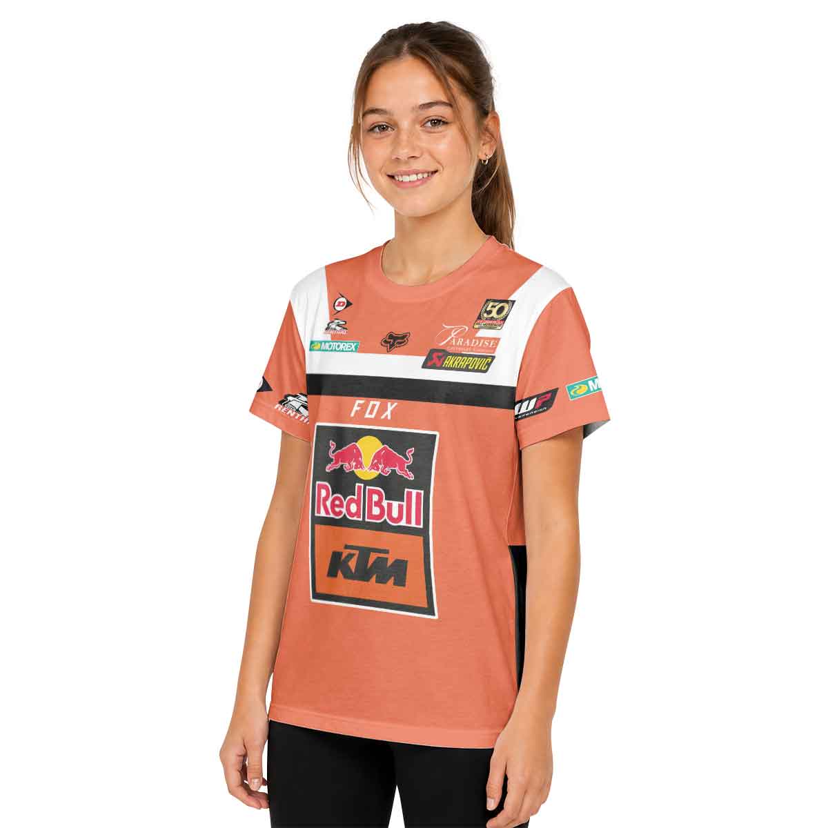 Ryan Dungey 5 Orange White Youth Short Sleeve Motocross Jersey