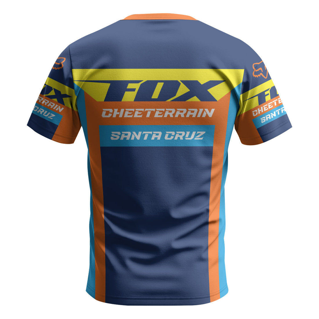 Santa Cruz Racing Blue Orange Short Sleeve Mountain Bike Jersey