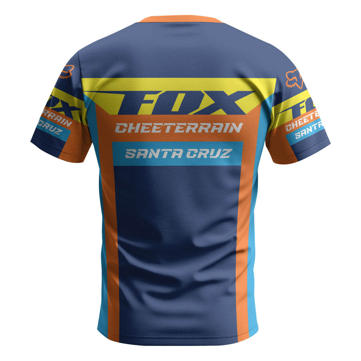 Santa Cruz Racing Blue Orange Short Sleeve Mountain Bike Jersey
