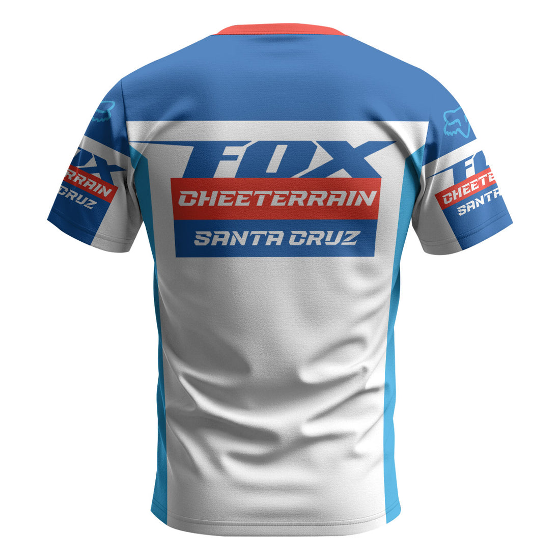 Santa Cruz Racing Blue Red Short Sleeve Mountain Bike Jersey