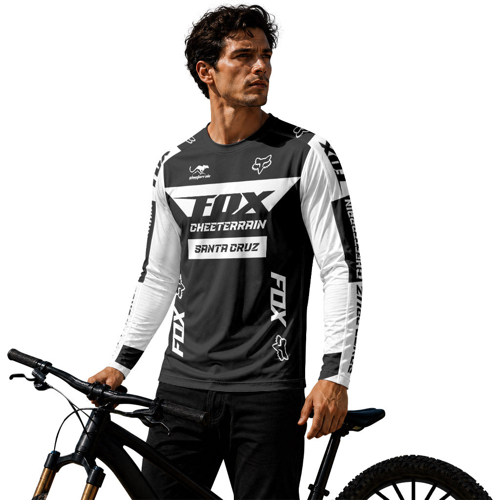 Santa Cruz Racing White Long Sleeve Mountain Bike Jersey