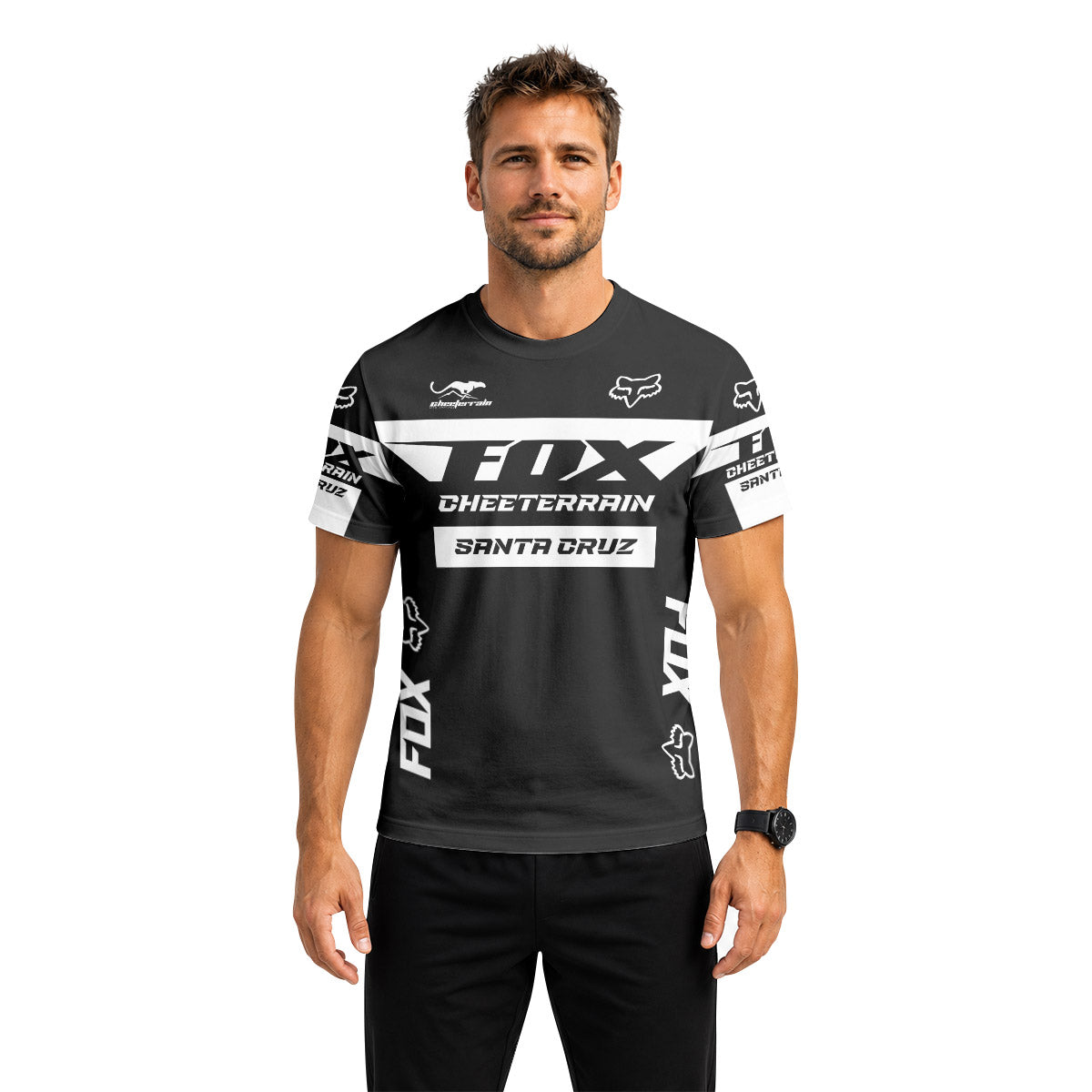 Santa Cruz Racing White Short Sleeve Mountain Bike Jersey