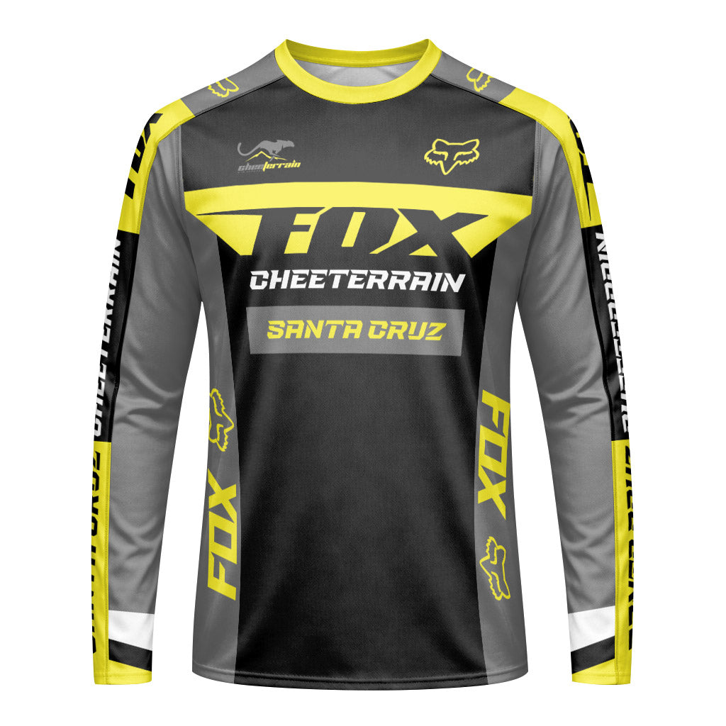 Santa Cruz Racing Yellow Long Sleeve Mountain Bike Jersey