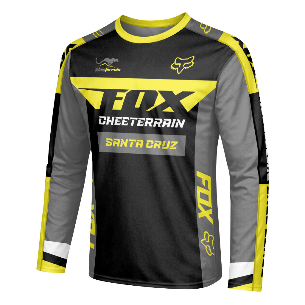 Santa Cruz Racing Yellow Long Sleeve Mountain Bike Jersey