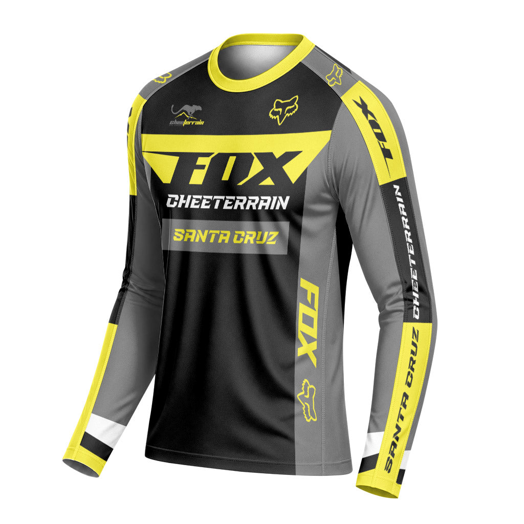 Santa Cruz Racing Yellow Long Sleeve Mountain Bike Jersey