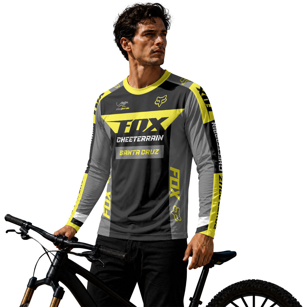 Santa Cruz Racing Yellow Long Sleeve Mountain Bike Jersey
