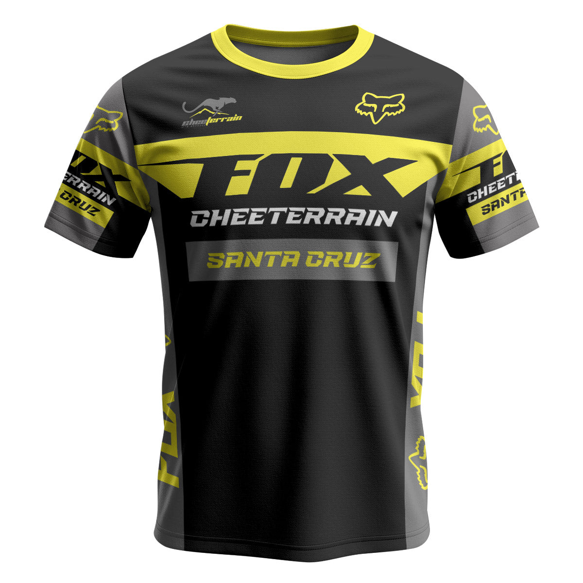 Santa Cruz Racing Yellow Short Sleeve Mountain Bike Jersey