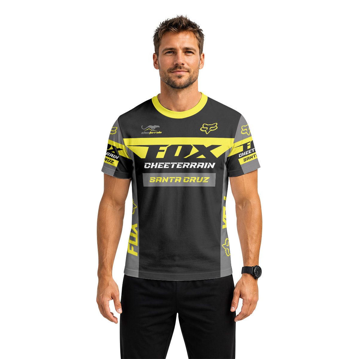 Santa Cruz Racing Yellow Short Sleeve Mountain Bike Jersey