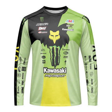 Seth Hammaker 10 Monster Green Neon Long Sleeve Motocross Jersey