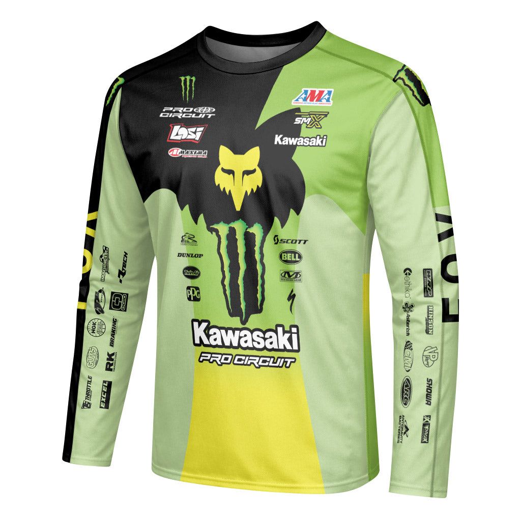 Seth Hammaker 10 Monster Green Neon Long Sleeve Motocross Jersey