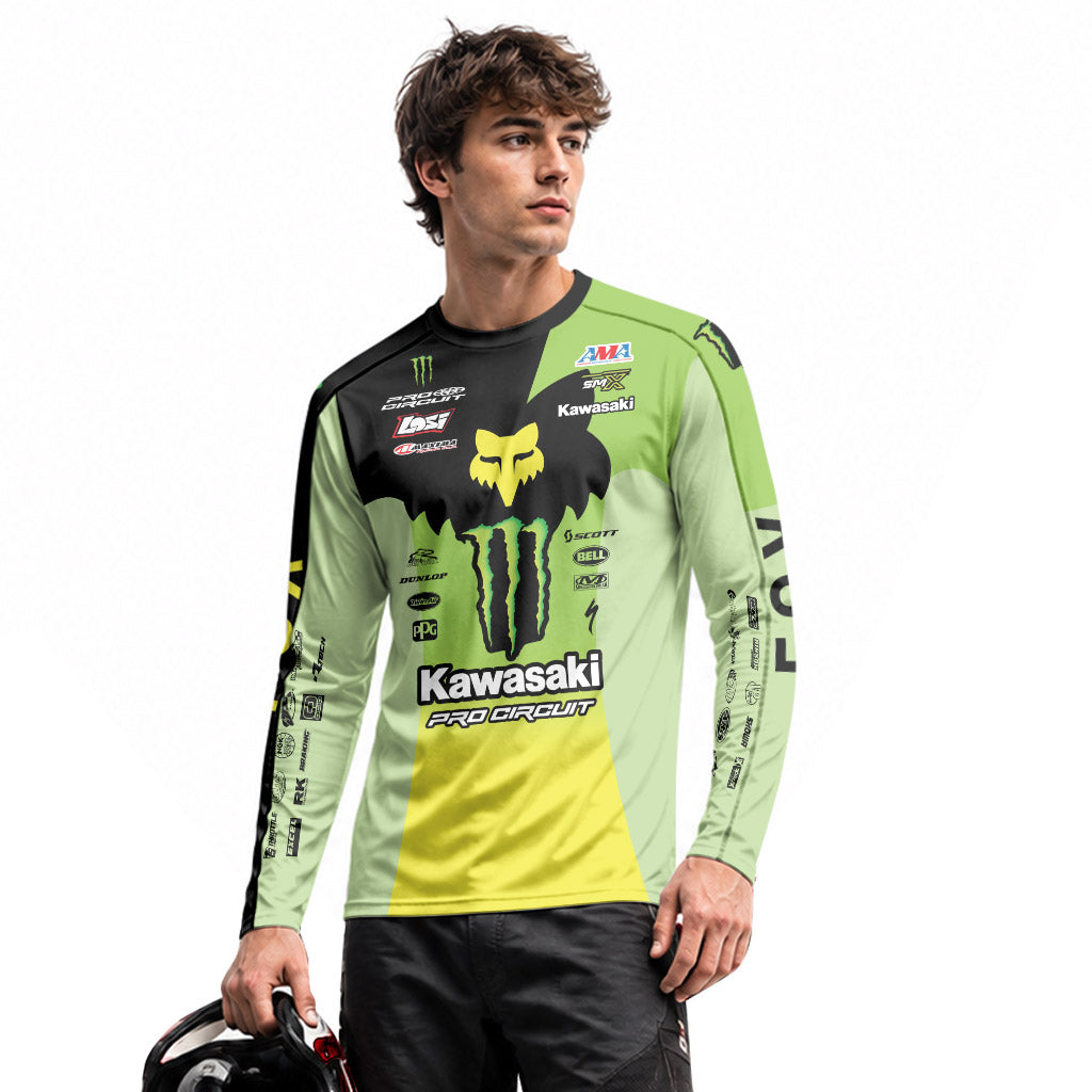 Seth Hammaker 10 Monster Green Neon Long Sleeve Motocross Jersey