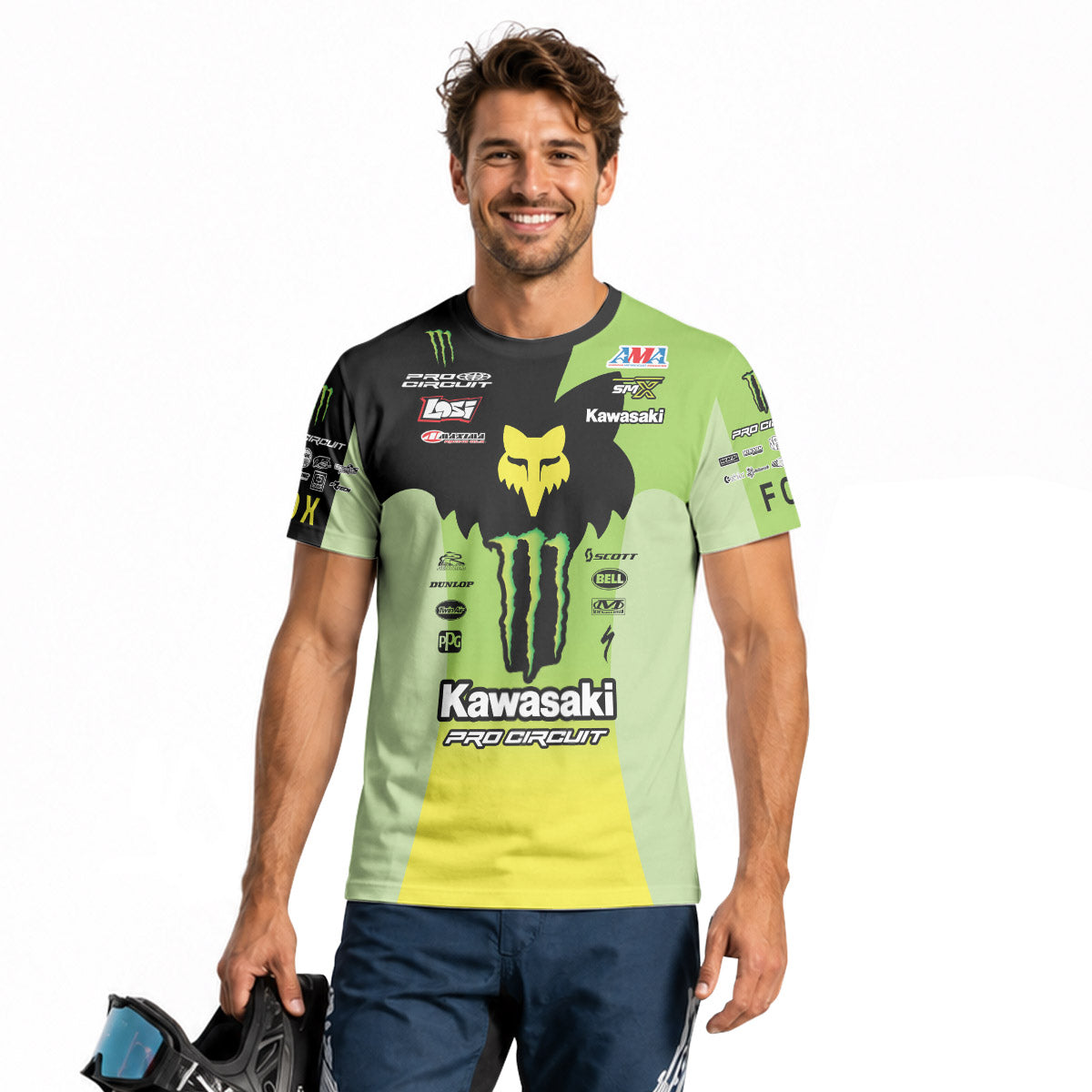 Seth Hammaker 10 Monster Green Neon Short Sleeve Motocross Jersey