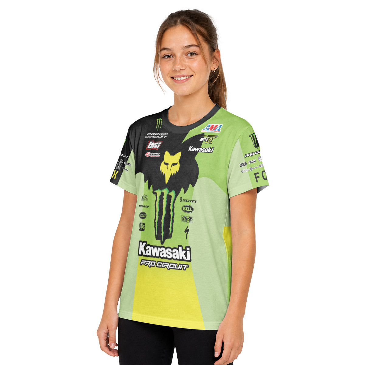 Seth Hammaker 10 Monster Green Neon Youth Short Sleeve Motocross Jersey