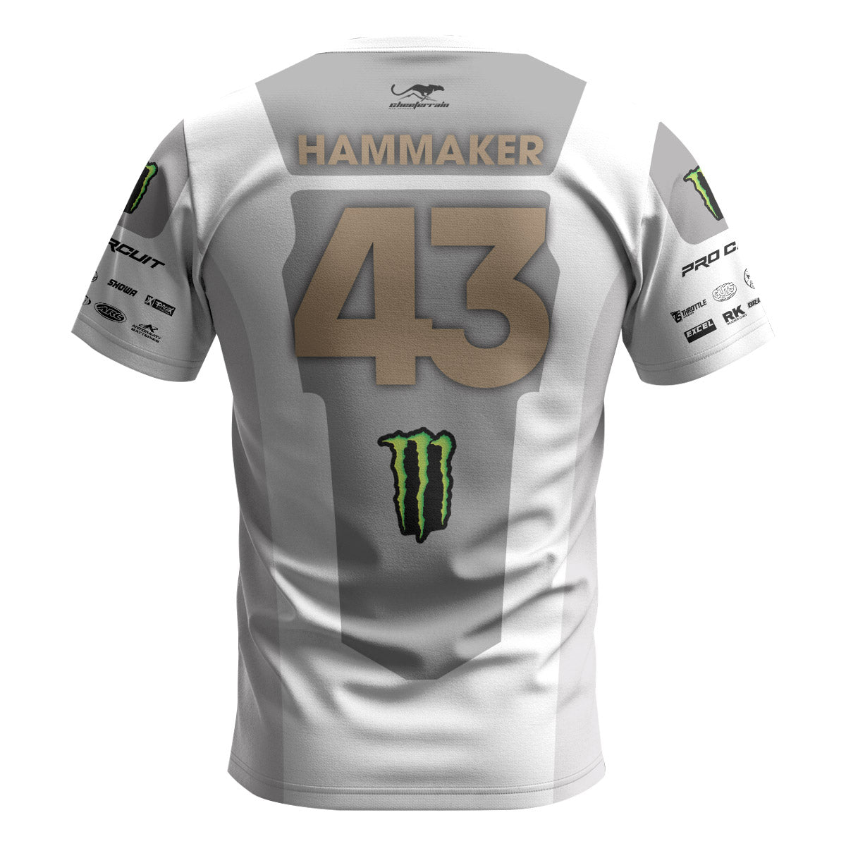 Seth Hammaker 43 Monster White Short Sleeve Motocross Jersey