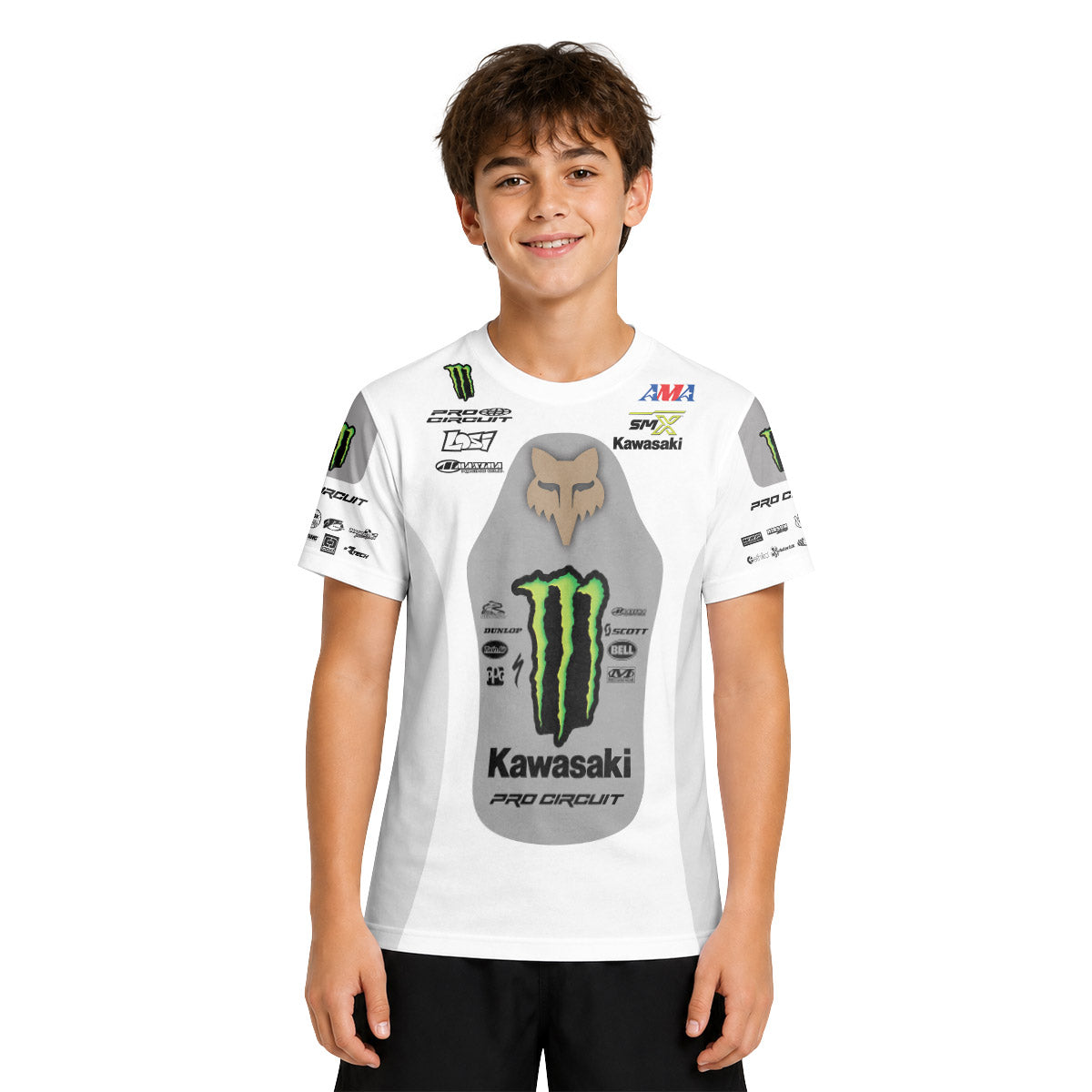 Seth Hammaker 43 Monster White Youth Short Sleeve Motocross Jersey